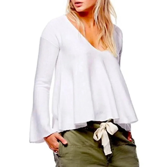 Free People Sundae Pullover White Top Sweater m - Picture 1 of 9